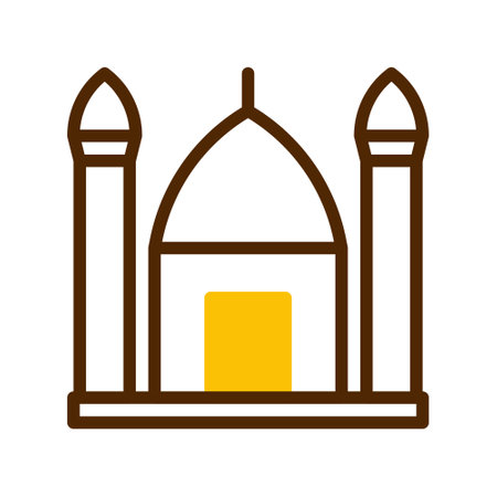 mosque icon duotone brown yellow style ramadan illustration vector element and symbol perfect. Icon sign from modern collection for web.のイラスト素材