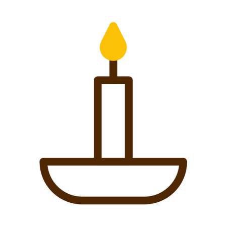 candle icon duotone brown yellow style ramadan illustration vector element and symbol perfect. Icon sign from modern collection for web.のイラスト素材