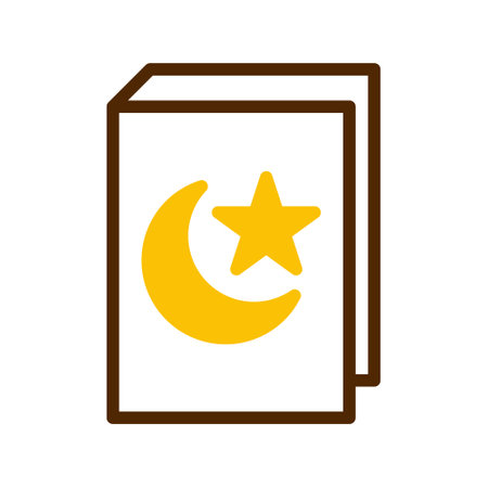 quran icon duotone brown yellow style ramadan illustration vector element and symbol perfect. Icon sign from modern collection for web.のイラスト素材