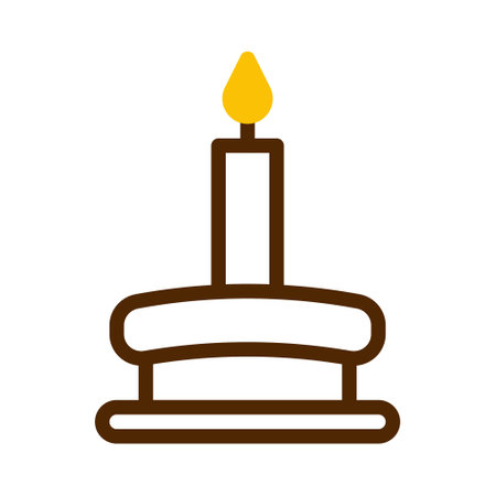 candle icon duotone brown yellow style ramadan illustration vector element and symbol perfect. Icon sign from modern collection for web.のイラスト素材