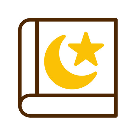 quran icon duotone brown yellow style ramadan illustration vector element and symbol perfect. Icon sign from modern collection for web.のイラスト素材