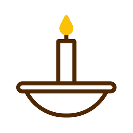 candle icon duotone brown yellow style ramadan illustration vector element and symbol perfect. Icon sign from modern collection for web.のイラスト素材