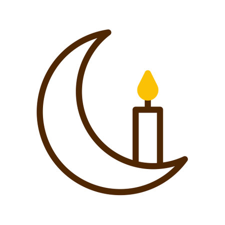 candle icon duotone brown yellow style ramadan illustration vector element and symbol perfect. Icon sign from modern collection for web.のイラスト素材
