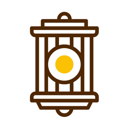 lantern icon duotone brown yellow style ramadan illustration vector element and symbol perfect. Icon sign from modern collection for web.のイラスト素材