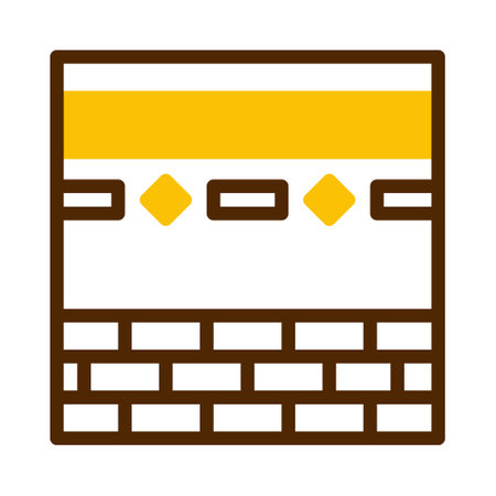 kaaba icon duotone brown yellow style ramadan illustration vector element and symbol perfect. Icon sign from modern collection for web.のイラスト素材