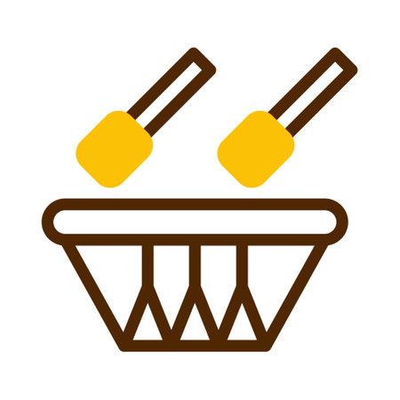 bedug drum icon duotone brown yellow style ramadan illustration vector element and symbol perfect. Icon sign from modern collection for web.のイラスト素材