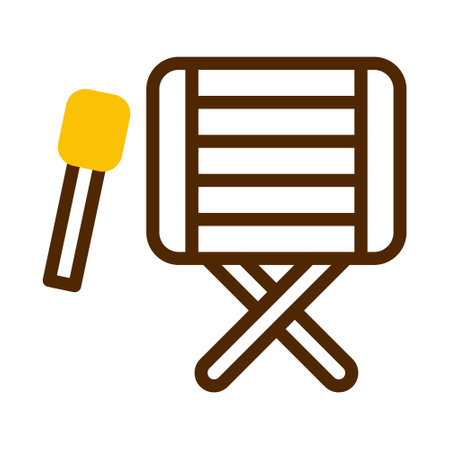 bedug drum icon duotone brown yellow style ramadan illustration vector element and symbol perfect. Icon sign from modern collection for web.のイラスト素材