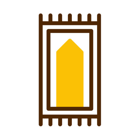 rug icon duotone brown yellow style ramadan illustration vector element and symbol perfect. Icon sign from modern collection for web.のイラスト素材