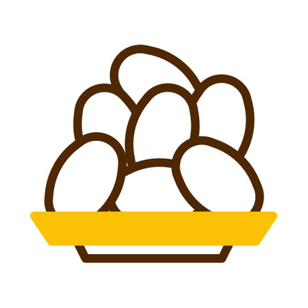 kurma palm icon duotone brown yellow style ramadan illustration vector element and symbol perfect. Icon sign from modern collection for web.のイラスト素材