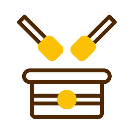 bedug drum icon duotone brown yellow style ramadan illustration vector element and symbol perfect. Icon sign from modern collection for web.のイラスト素材