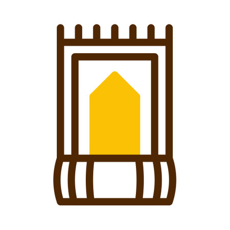 rug icon duotone brown yellow style ramadan illustration vector element and symbol perfect. Icon sign from modern collection for web.のイラスト素材