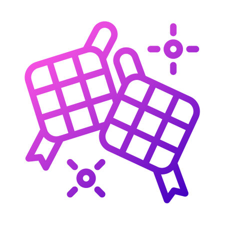 ketupat icon purple pink style ramadan illustration vector element and symbol perfect. Icon sign from modern collection for web.のイラスト素材