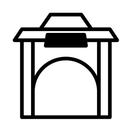 arch icon duotune black style chinese new year illustration vector perfect. Icon sign from modern collection for web. Nice design perfectのイラスト素材