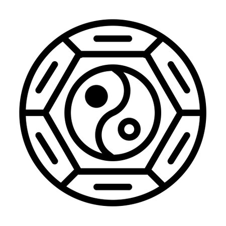 yin and yang icon duotune black style chinese new year illustration vector perfect. Icon sign from modern collection for web. Nice design perfectのイラスト素材