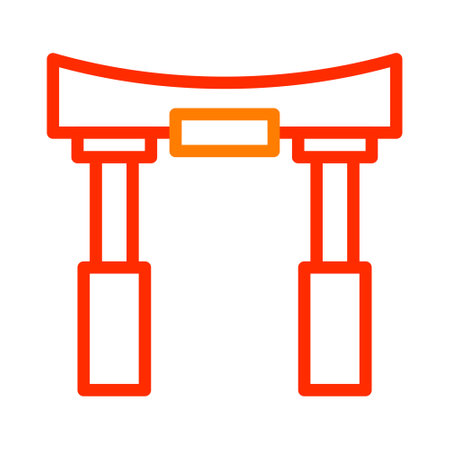 arch icon duocolor red style chinese new year illustration vector perfect. Icon sign from modern collection for web. Nice design perfectのイラスト素材