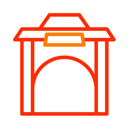arch icon duocolor red style chinese new year illustration vector perfect. Icon sign from modern collection for web. Nice design perfectのイラスト素材