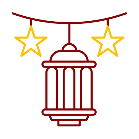 decoration icon duocolor red style ramadan illustration vector element and symbol perfect. Icon sign from modern collection for web.のイラスト素材
