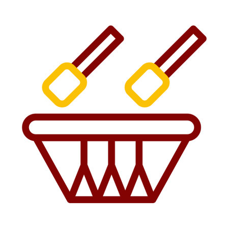 bedug drum icon duocolor red style ramadan illustration vector element and symbol perfect. Icon sign from modern collection for web.のイラスト素材