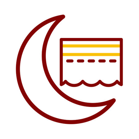 kaaba icon duocolor red style ramadan illustration vector element and symbol perfect. Icon sign from modern collection for web.のイラスト素材