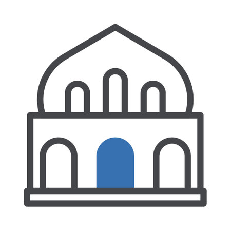 mosque icon duotone grey blue ramadan illustration vector element and symbol perfect. Icon sign from modern collection for web.のイラスト素材