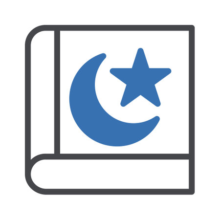 quran icon duotone grey blue ramadan illustration vector element and symbol perfect. Icon sign from modern collection for web.のイラスト素材