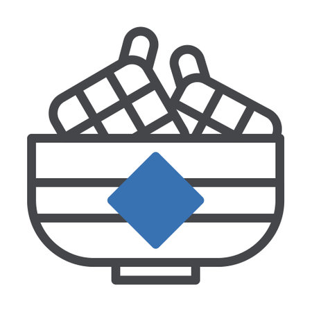 ketupat icon duotone grey blue ramadan illustration vector element and symbol perfect. Icon sign from modern collection for web.のイラスト素材