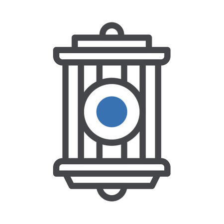 lantern icon duotone grey blue ramadan illustration vector element and symbol perfect. Icon sign from modern collection for web.のイラスト素材