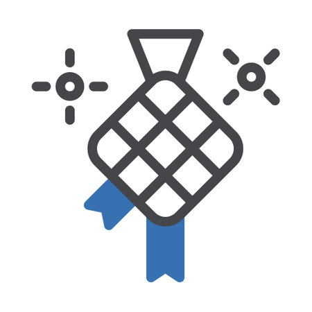 ketupat icon duotone grey blue ramadan illustration vector element and symbol perfect. Icon sign from modern collection for web.のイラスト素材