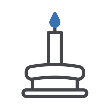 candle icon duotone grey blue ramadan illustration vector element and symbol perfect. Icon sign from modern collection for web.のイラスト素材