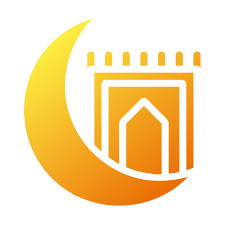 rug icon solid gradient yellow ramadan illustration vector element and symbol perfect. Icon sign from modern collection for web.のイラスト素材