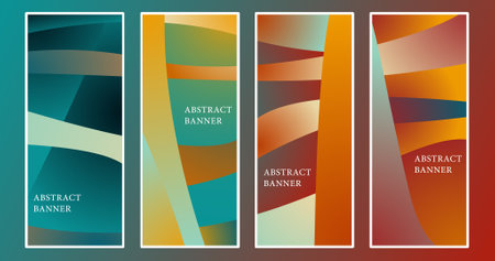 Vector design vertical retro template abstract banner gradient style illustration perfect designのイラスト素材