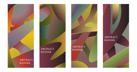 Vector design vertical retro template abstract banner gradient style illustration perfect designのイラスト素材