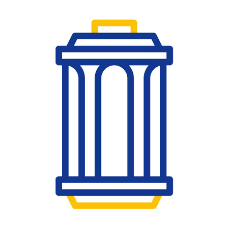 lantern icon duocolor blue yellow style ramadan illustration vector element and symbol perfect. Icon sign from modern collection for web.のイラスト素材