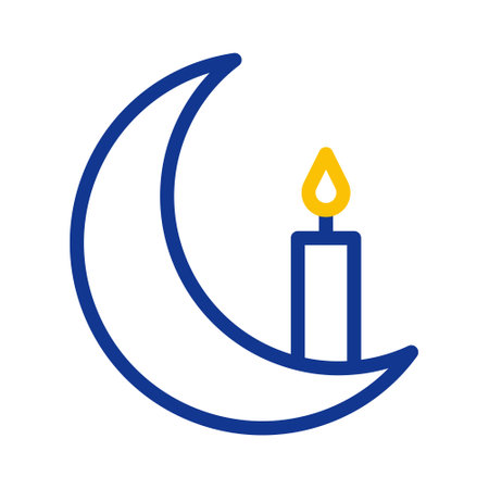 candle icon duocolor blue yellow style ramadan illustration vector element and symbol perfect. Icon sign from modern collection for web.のイラスト素材