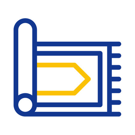 rug icon duocolor blue yellow style ramadan illustration vector element and symbol perfect. Icon sign from modern collection for web.のイラスト素材