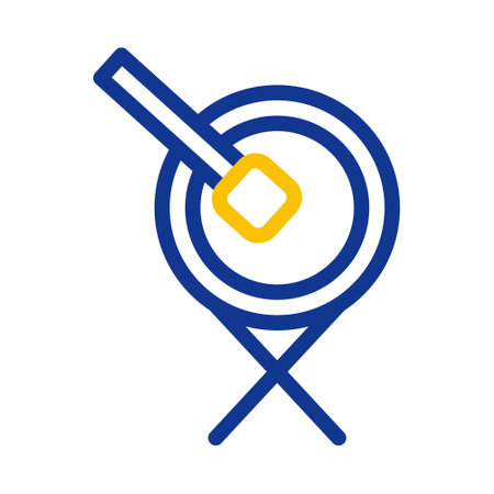 bedug drum icon duocolor blue yellow style ramadan illustration vector element and symbol perfect. Icon sign from modern collection for web.のイラスト素材