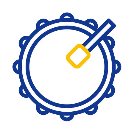 bedug drum icon duocolor blue yellow style ramadan illustration vector element and symbol perfect. Icon sign from modern collection for web.のイラスト素材