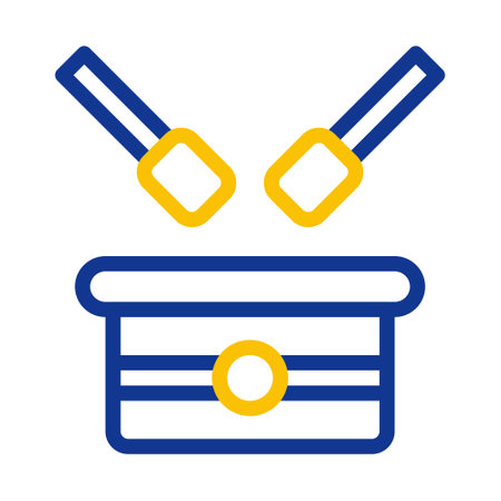 bedug drum icon duocolor blue yellow style ramadan illustration vector element and symbol perfect. Icon sign from modern collection for web.のイラスト素材