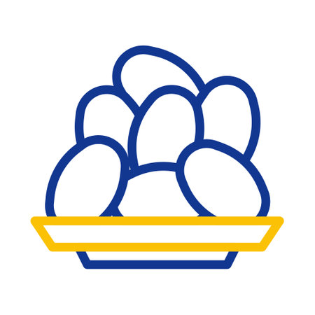 kurma palm icon duocolor blue yellow style ramadan illustration vector element and symbol perfect. Icon sign from modern collection for web.のイラスト素材
