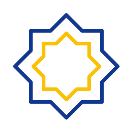 decoration icon duocolor blue yellow style ramadan illustration vector element and symbol perfect. Icon sign from modern collection for web.のイラスト素材