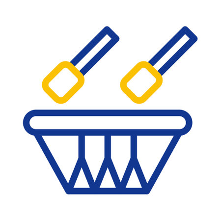 bedug drum icon duocolor blue yellow style ramadan illustration vector element and symbol perfect. Icon sign from modern collection for web.のイラスト素材