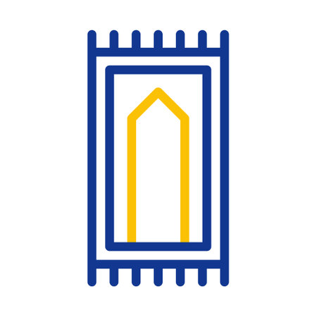 rug icon duocolor blue yellow style ramadan illustration vector element and symbol perfect. Icon sign from modern collection for web.のイラスト素材