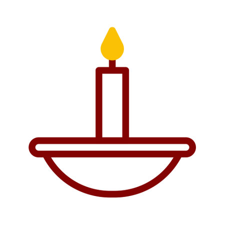 candle icon duotone red yellow style ramadan illustration vector element and symbol perfect. Icon sign from modern collection for web.のイラスト素材