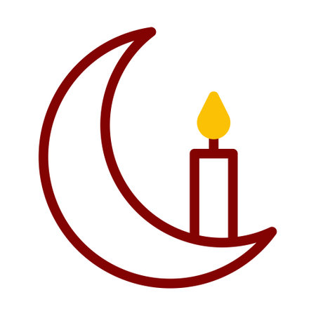candle icon duotone red yellow style ramadan illustration vector element and symbol perfect. Icon sign from modern collection for web.のイラスト素材