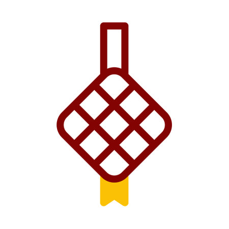 ketupat icon duotone red yellow style ramadan illustration vector element and symbol perfect. Icon sign from modern collection for web.のイラスト素材