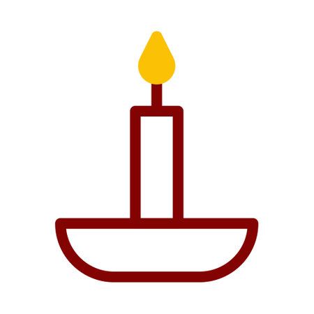 candle icon duotone red yellow style ramadan illustration vector element and symbol perfect. Icon sign from modern collection for web.のイラスト素材