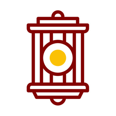 lantern icon duotone red yellow style ramadan illustration vector element and symbol perfect. Icon sign from modern collection for web.のイラスト素材