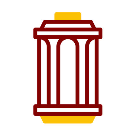 lantern icon duotone red yellow style ramadan illustration vector element and symbol perfect. Icon sign from modern collection for web.のイラスト素材