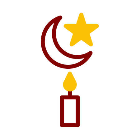 candle icon duotone red yellow style ramadan illustration vector element and symbol perfect. Icon sign from modern collection for web.のイラスト素材