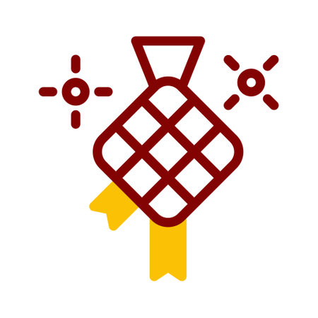 ketupat icon duotone red yellow style ramadan illustration vector element and symbol perfect. Icon sign from modern collection for web.のイラスト素材
